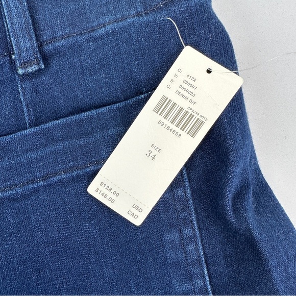 Anthropologie Pilcro The Skipper Cropped Wide-Leg Jeans Dark Denim Blue Size 34 - Picture 16 of 16